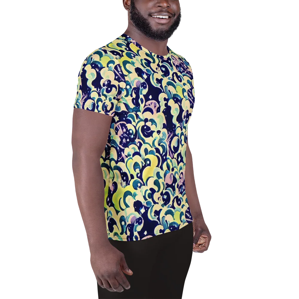 Neon Petal Storm on Men's Athletic T-Shirt — Right