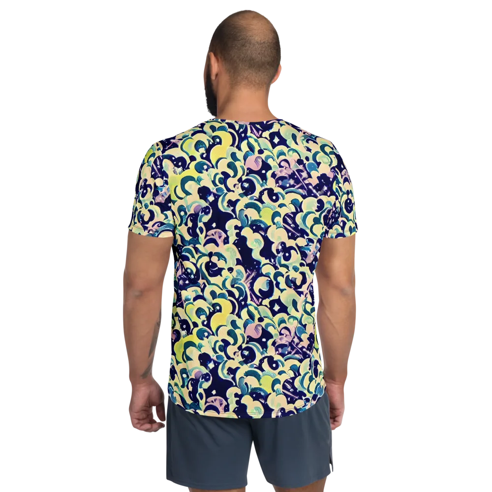 Neon Petal Storm on Men's Athletic T-Shirt — Back