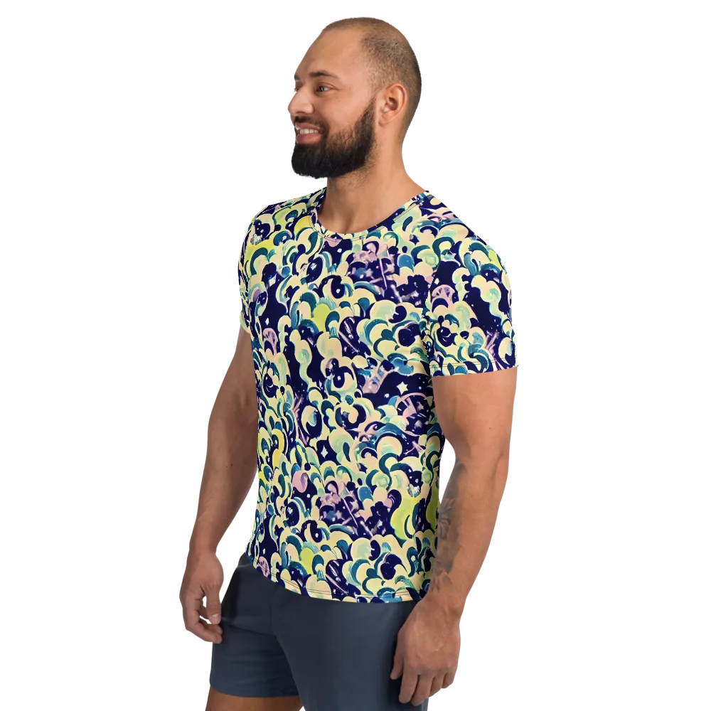 Neon Petal Storm on Men's Athletic T-Shirt — Left