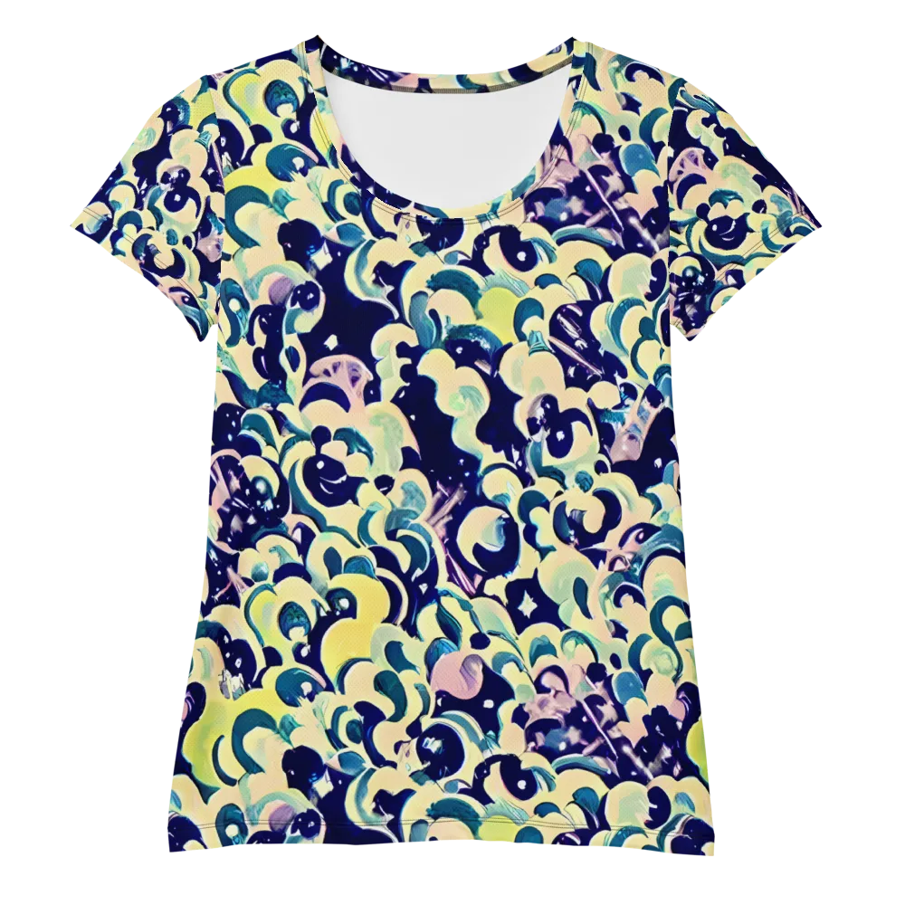 Neon Petal Storm on Women's Athletic T-Shirt — Front