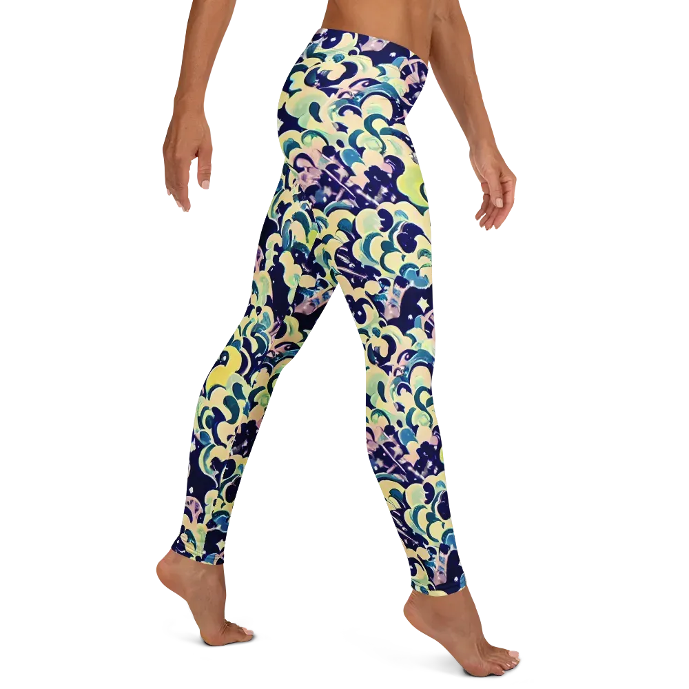 Neon Petal Storm on Leggings — Right