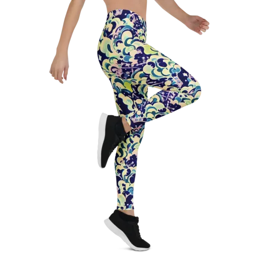Neon Petal Storm on a Leggings