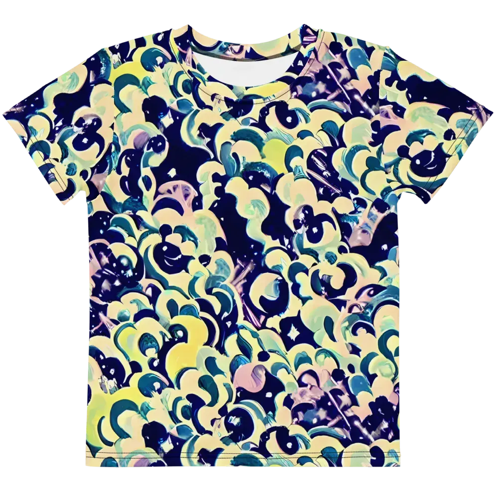 Neon Petal Storm on Kids Crew Neck T-Shirt — Front