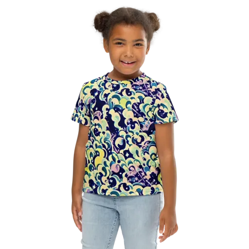 Neon Petal Storm on a Kids Crew Neck T-Shirt