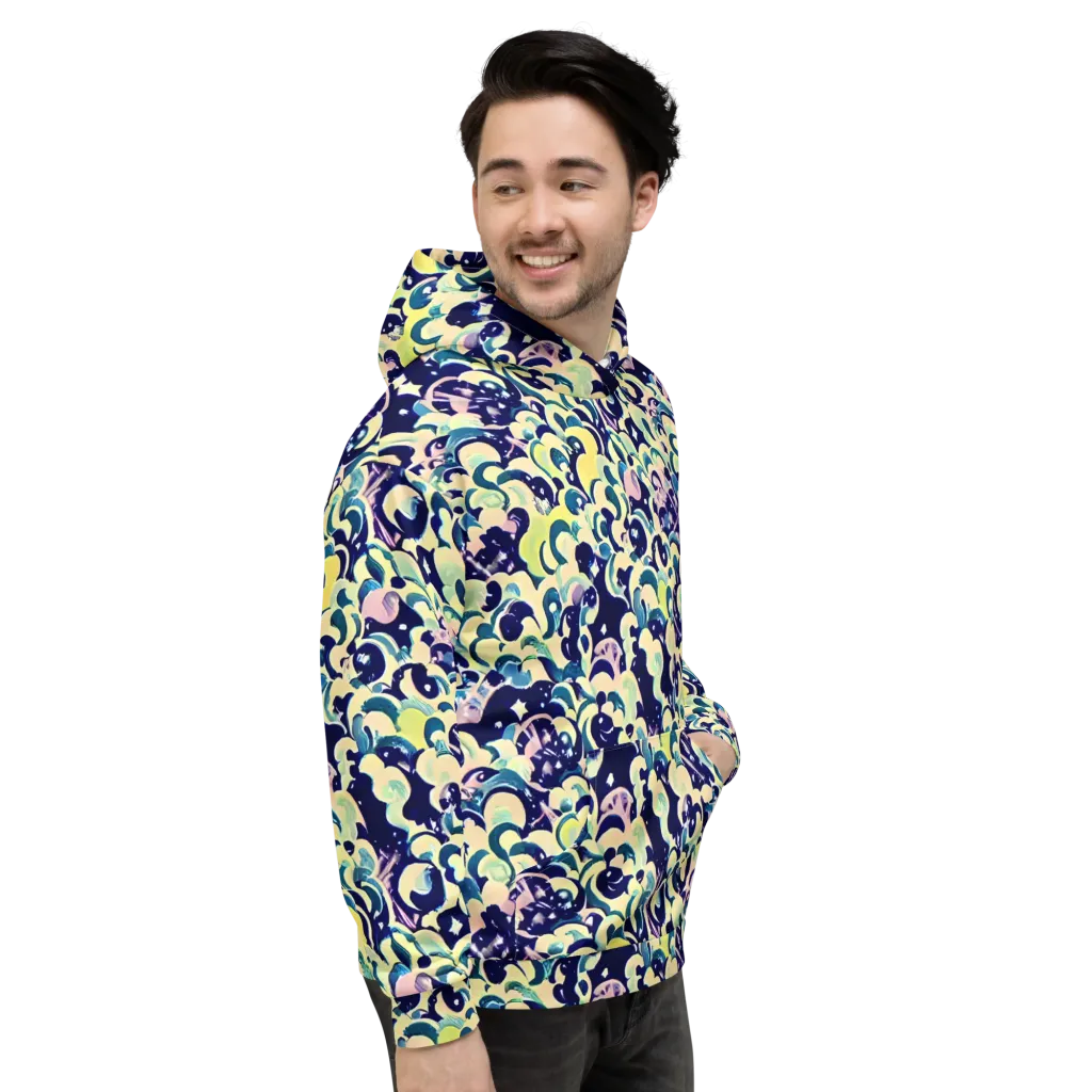 Neon Petal Storm on Hoodie — Right