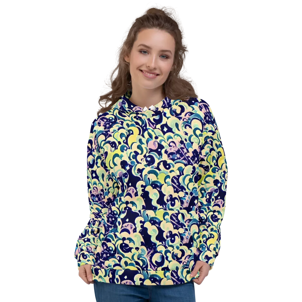 Neon Petal Storm on Hoodie — Front