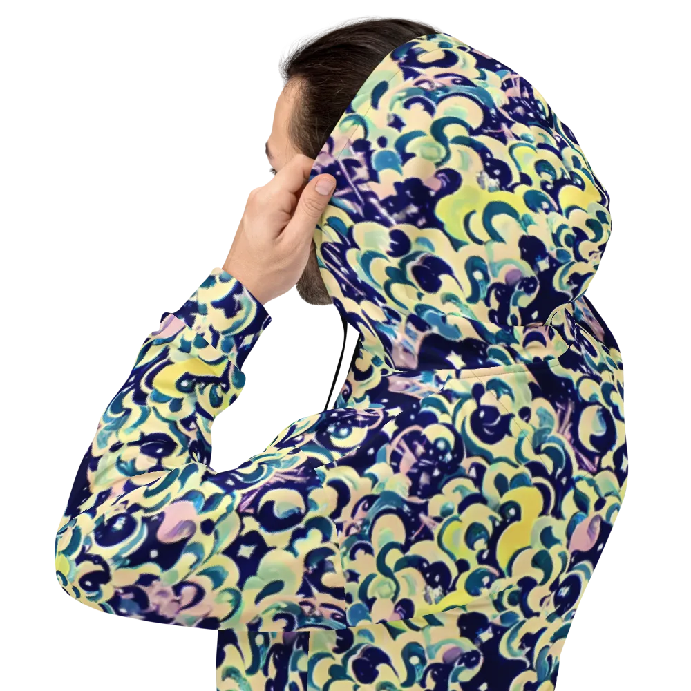 Neon Petal Storm on Hoodie — Back