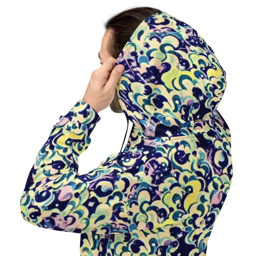 Neon Petal Storm on a Hoodie
