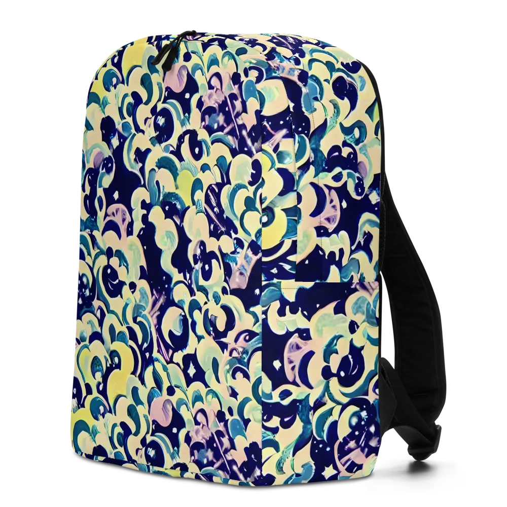 Neon Petal Storm on Minimalist Backpack — Left