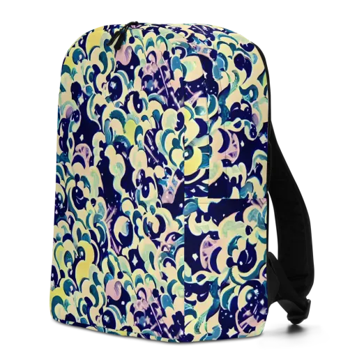 Neon Petal Storm on a Minimalist Backpack
