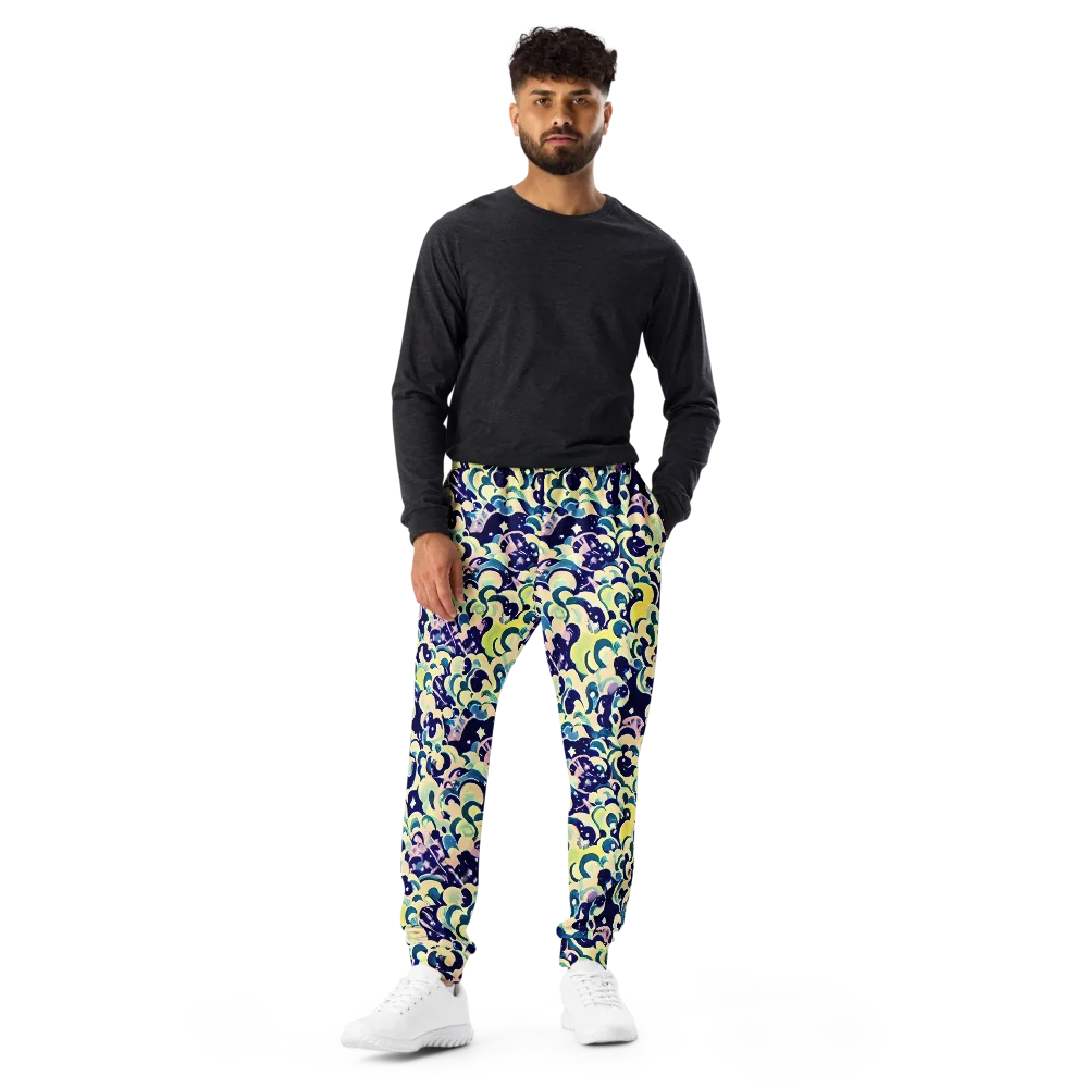 Neon Petal Storm on Men's Joggers — Front