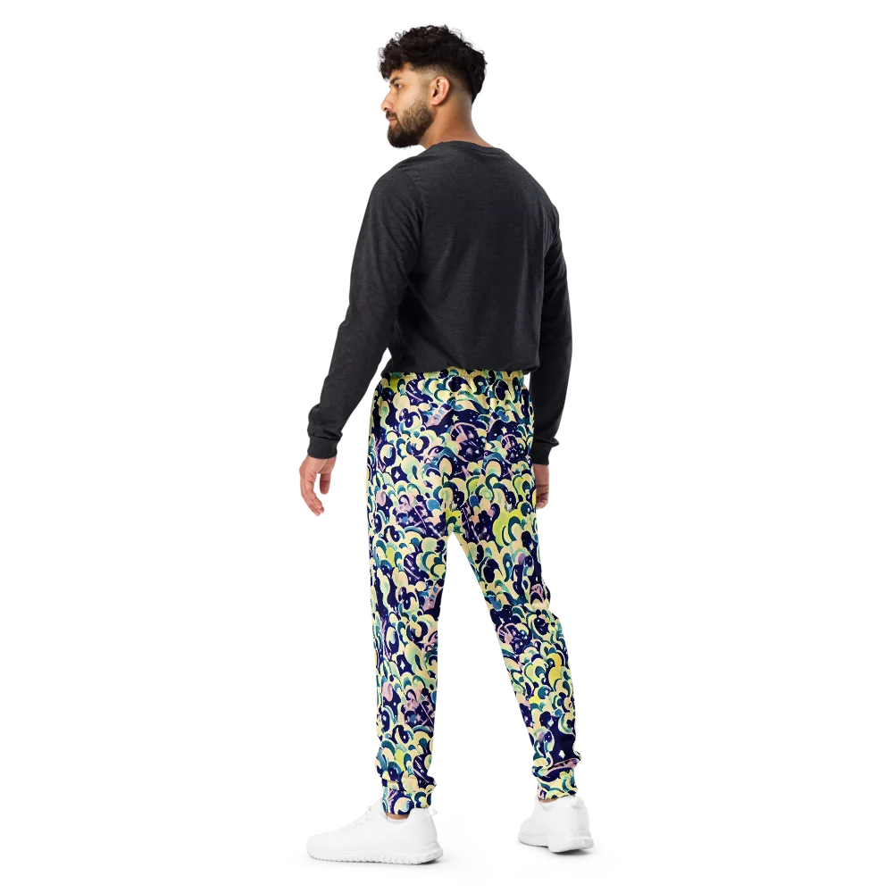 Neon Petal Storm on Men's Joggers — Back