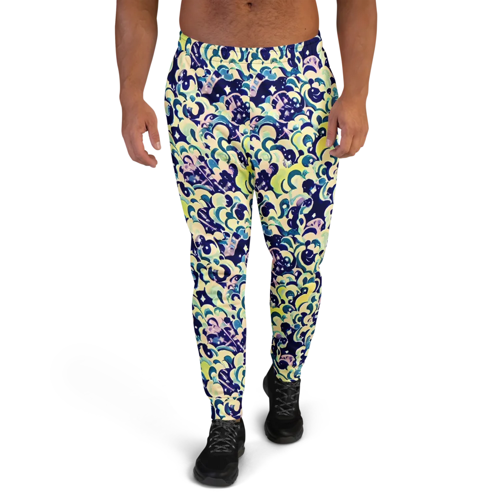 Neon Petal Storm on Men's Joggers — Front