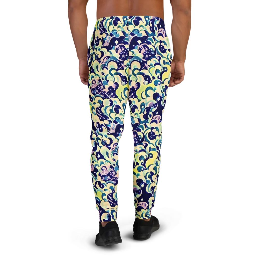 Neon Petal Storm on Men's Joggers — Back
