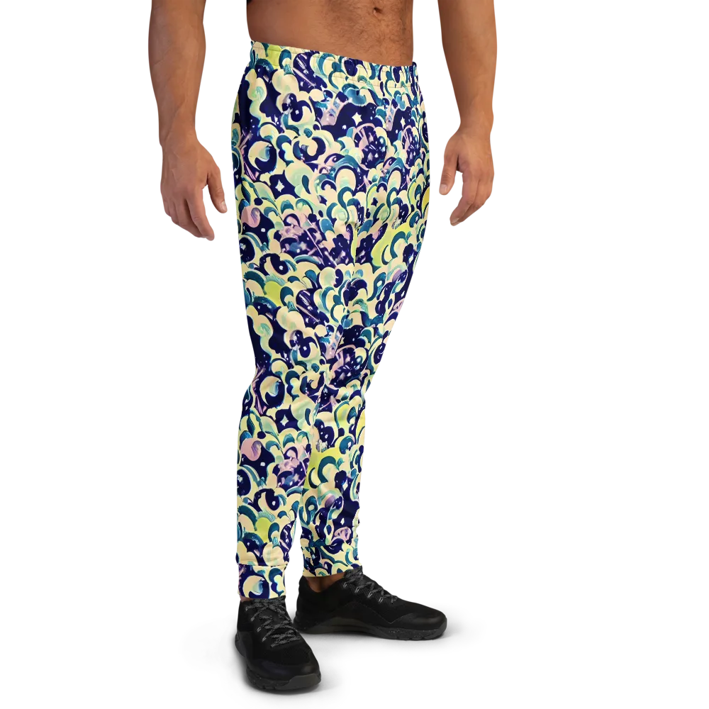 Neon Petal Storm on Men's Joggers — Right