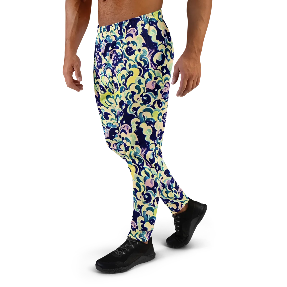 Neon Petal Storm on Men's Joggers — Left