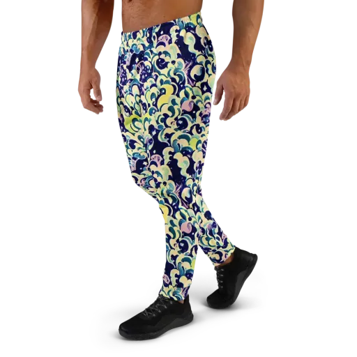Neon Petal Storm on a Men's Joggers