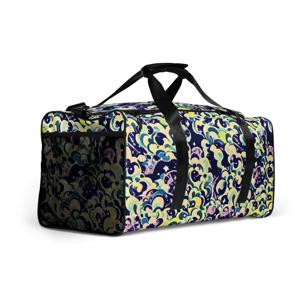 Neon Petal Storm on Duffle Bag — Right Front