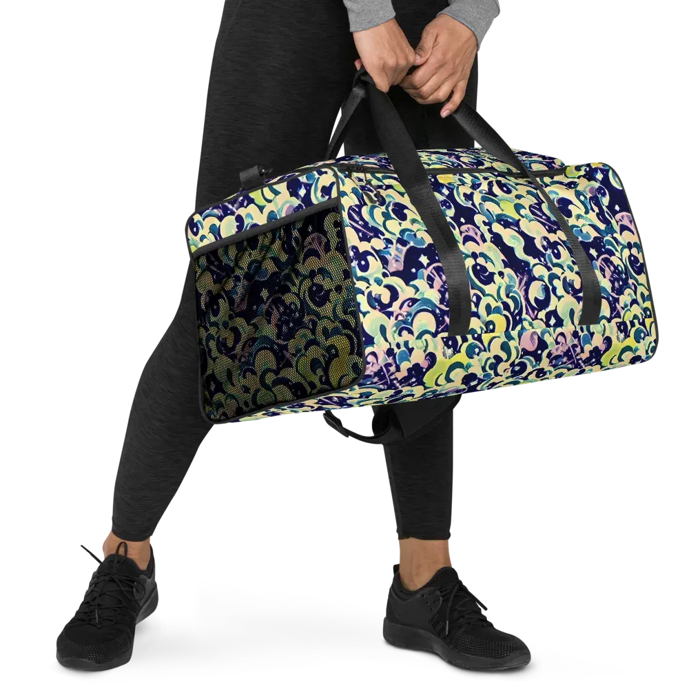 Neon Petal Storm on Duffle Bag — Right Front