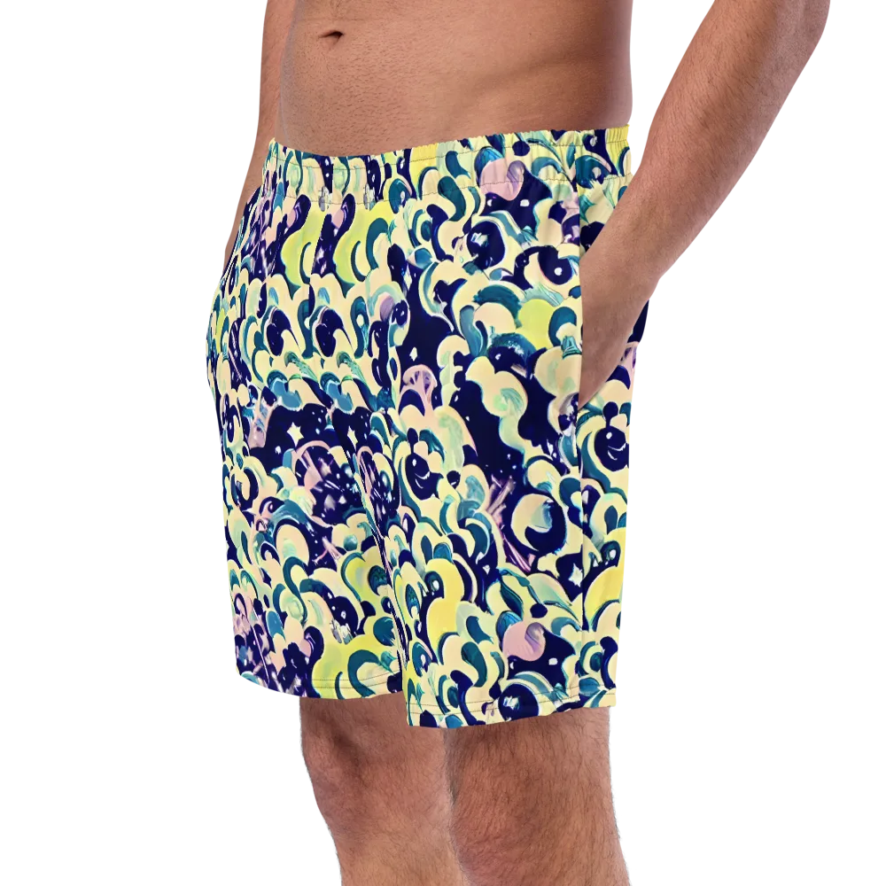 Neon Petal Storm on Swim Trunks — Left Front