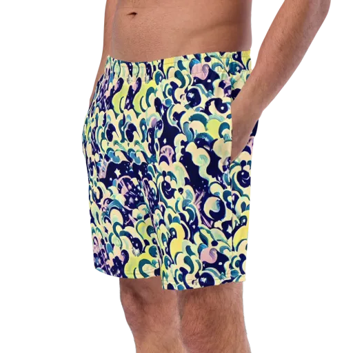 Neon Petal Storm on a Swim Trunks