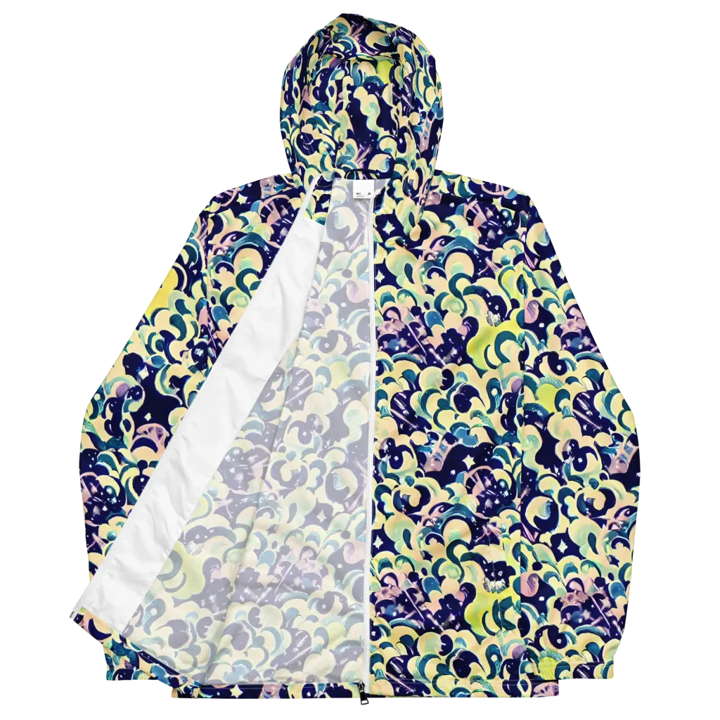Neon Petal Storm on Men's Windbreaker — Front