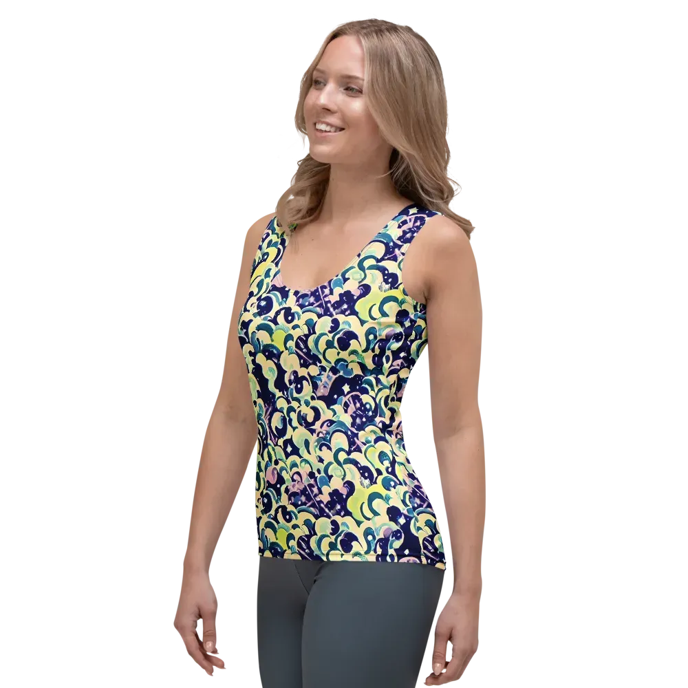 Neon Petal Storm on Women's Tank Top — Left Front