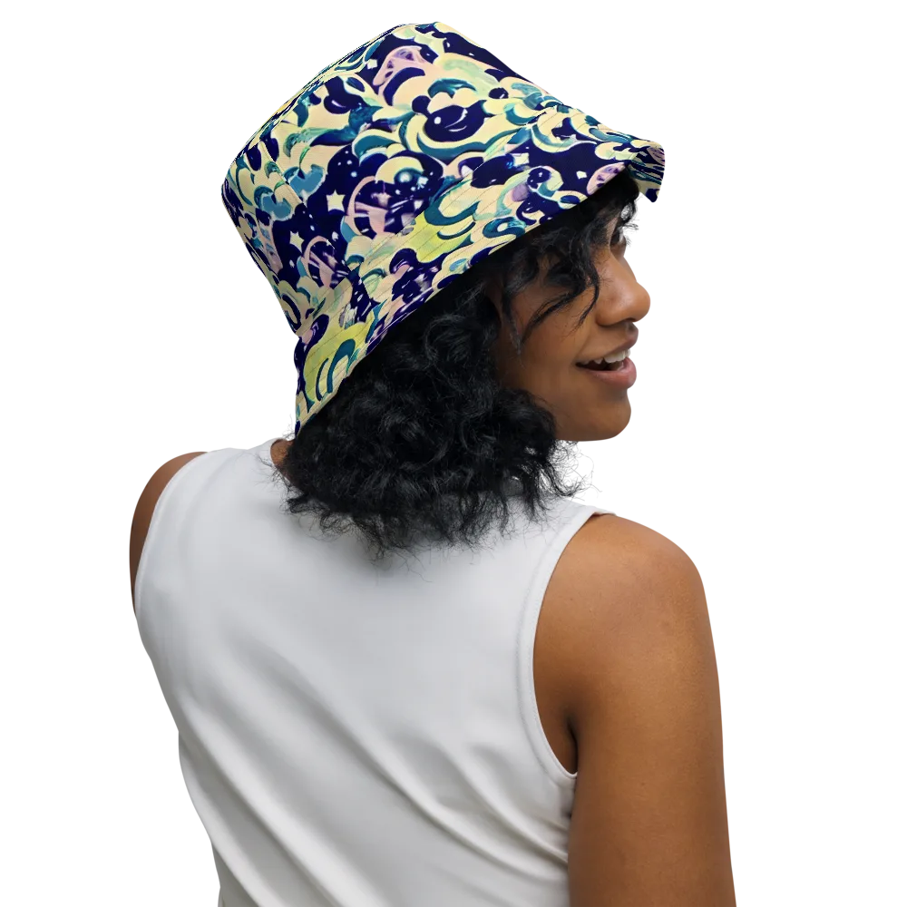 Neon Petal Storm on Reversible Bucket Hat — Right Outside