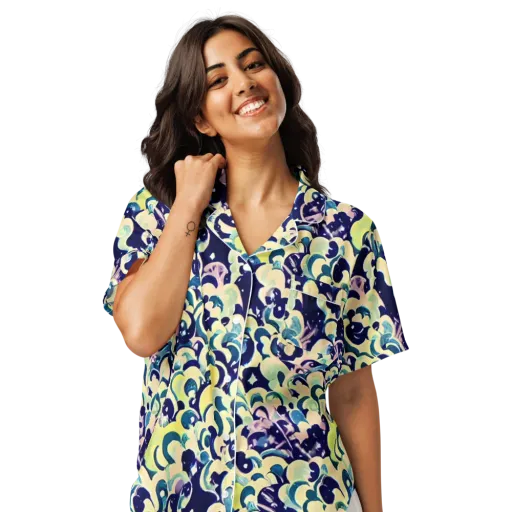 Neon Petal Storm on a Women's Short Sleeve Pajama Top