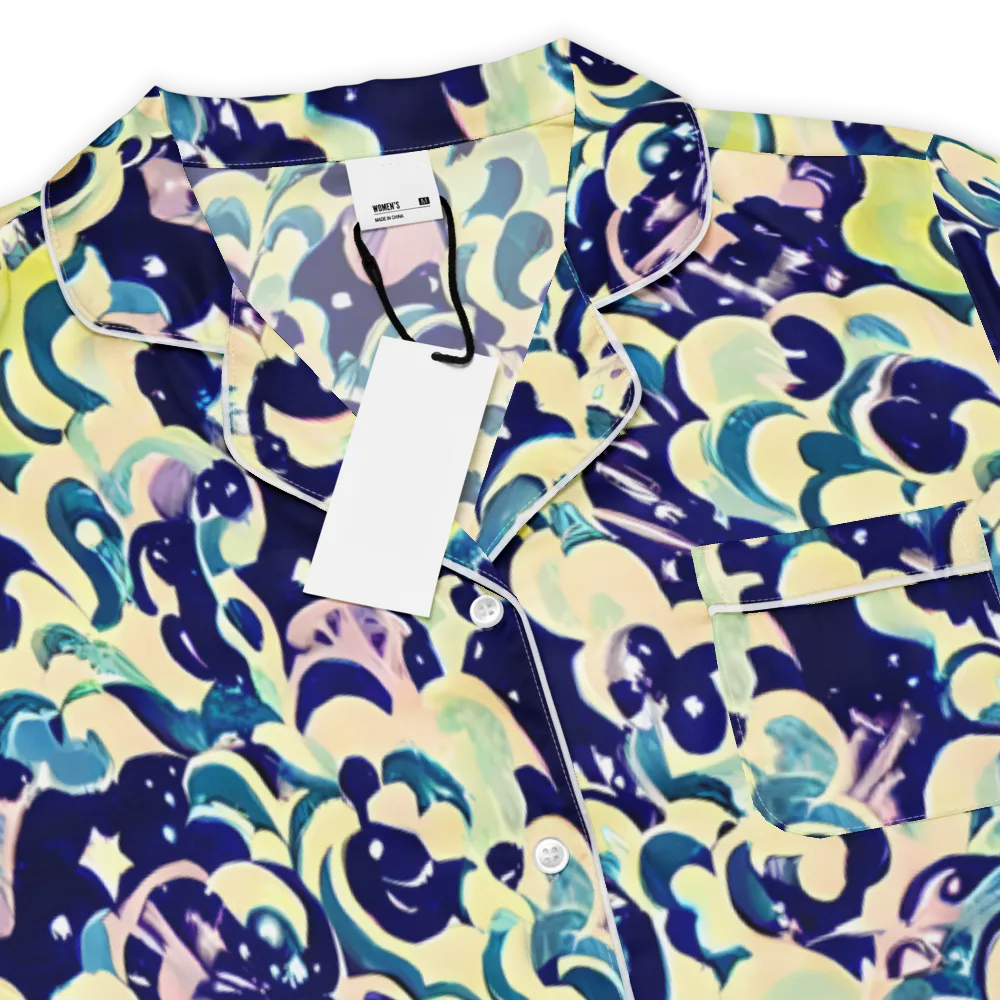 Neon Petal Storm on Women's Short Sleeve Pajama Top — Product details