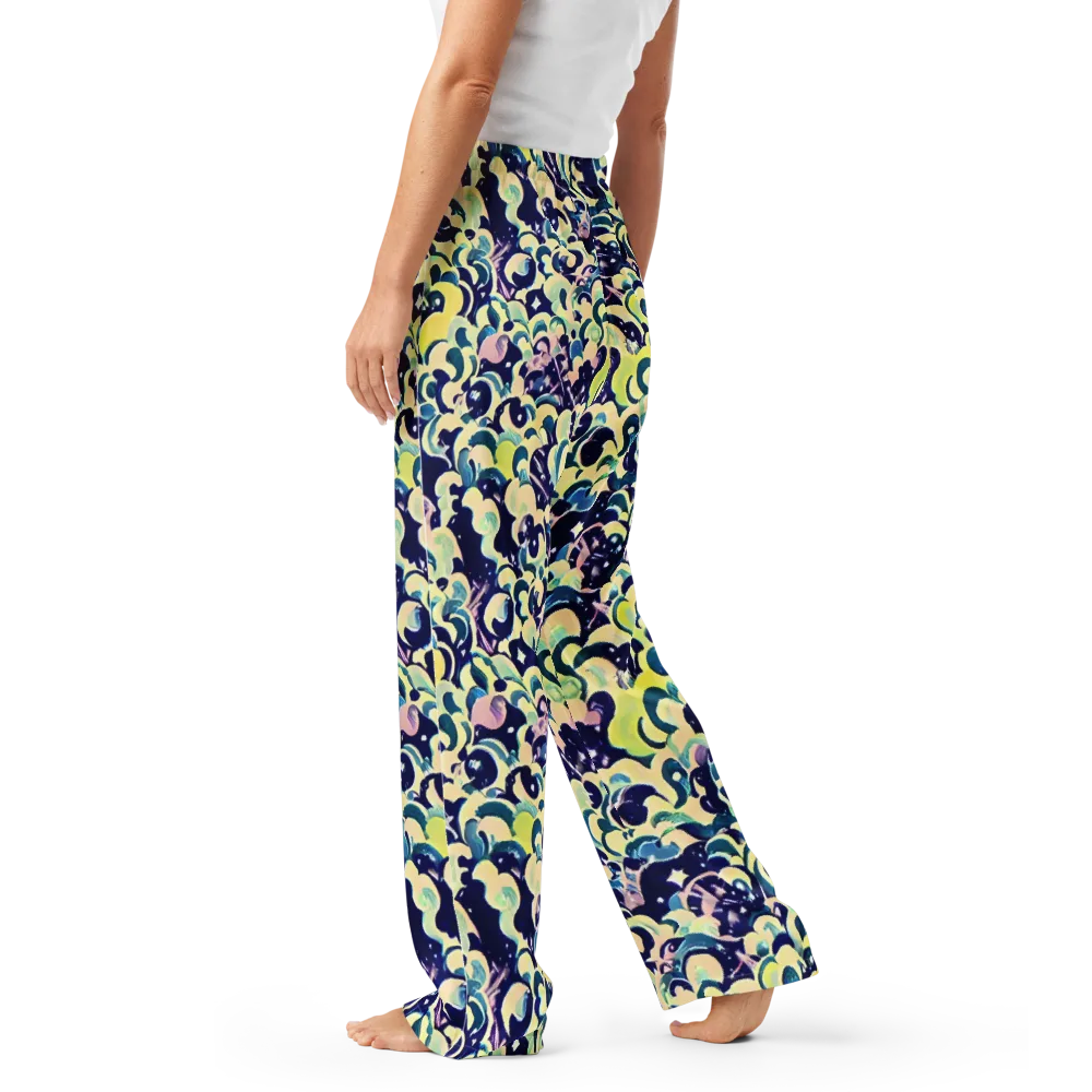 Neon Petal Storm on Women's Pajama Pants — Left