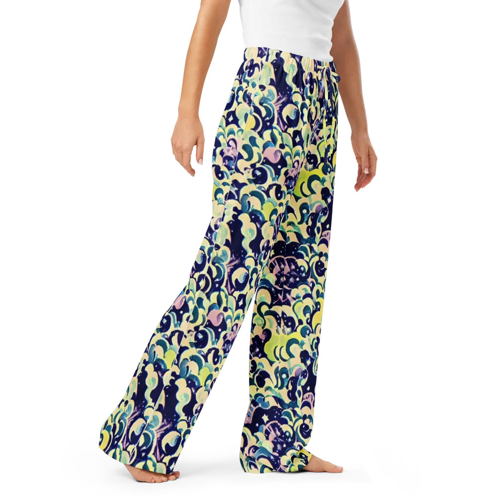 Neon Petal Storm on Women's Pajama Pants — Right Front