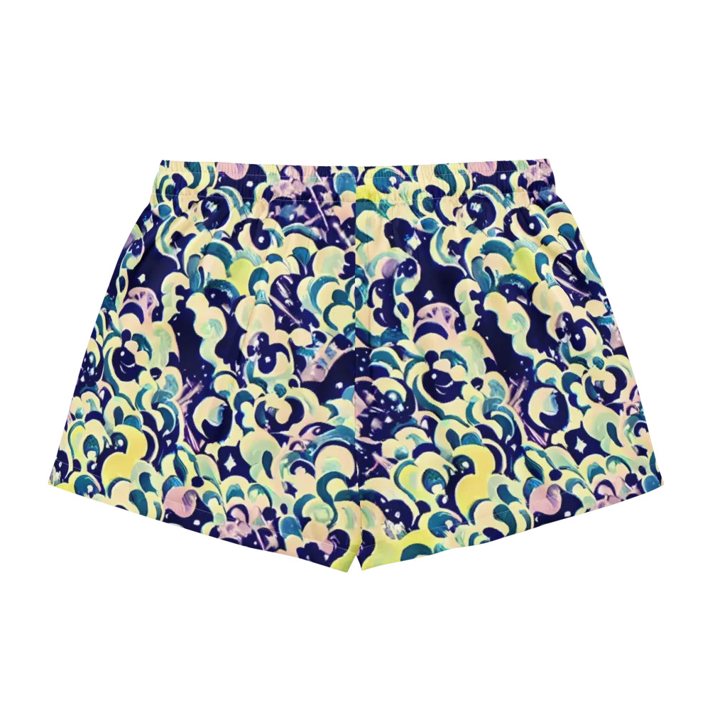 Neon Petal Storm on Women's Pajama Shorts — Back