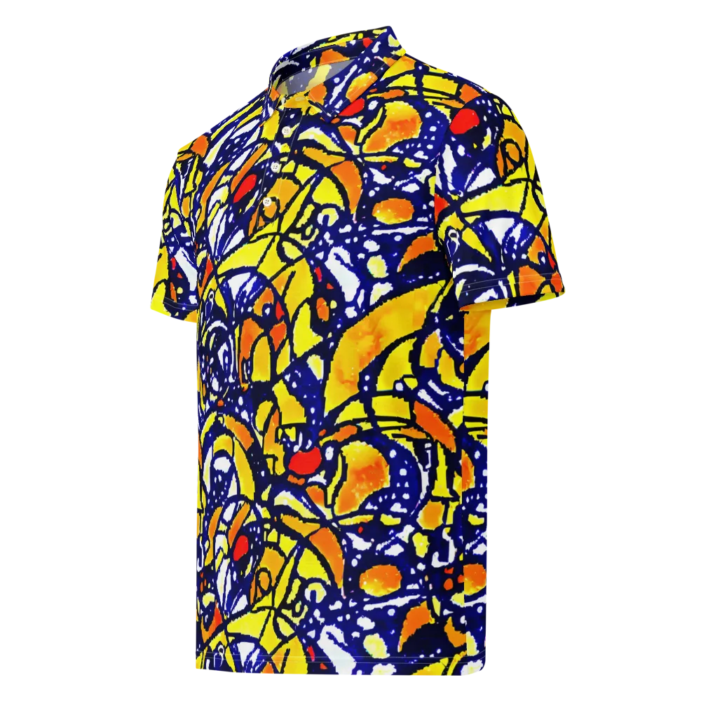 Electric Sunburst on Men's Slim Fit Polo Shirt — Left Front