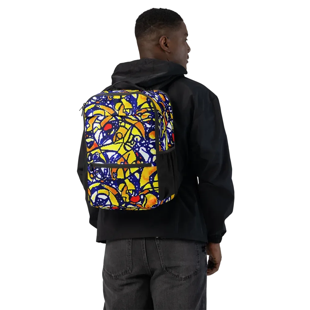Electric Sunburst on Utility Backpack — Back