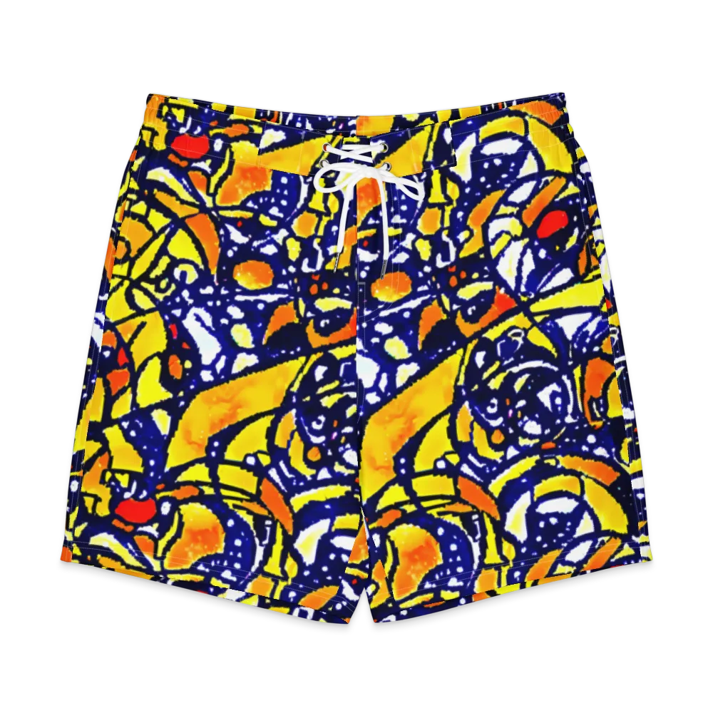 Electric Sunburst on Men's Board Shorts — Front