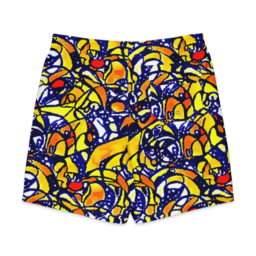 Electric Sunburst on Men's Board Shorts — Back