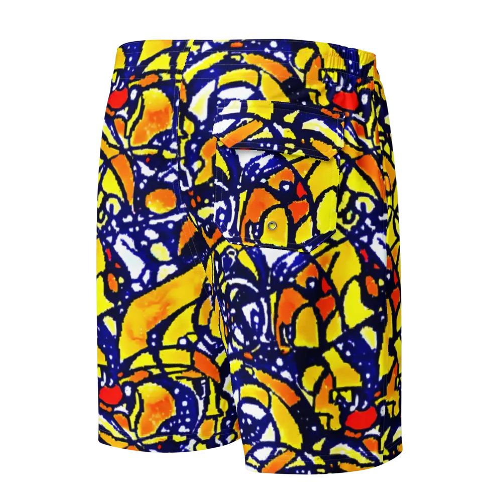 Electric Sunburst on Men's Board Shorts — Back