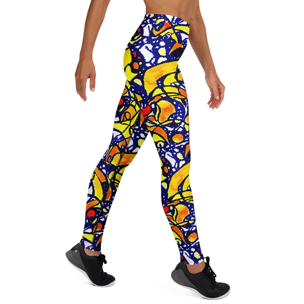 Electric Sunburst on Yoga Leggings — Right