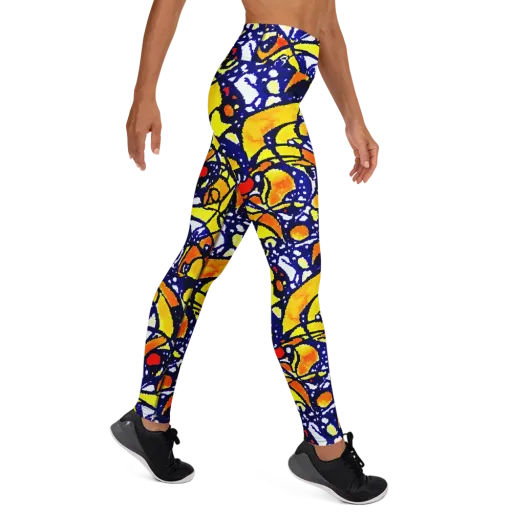 Electric Sunburst on a Yoga Leggings