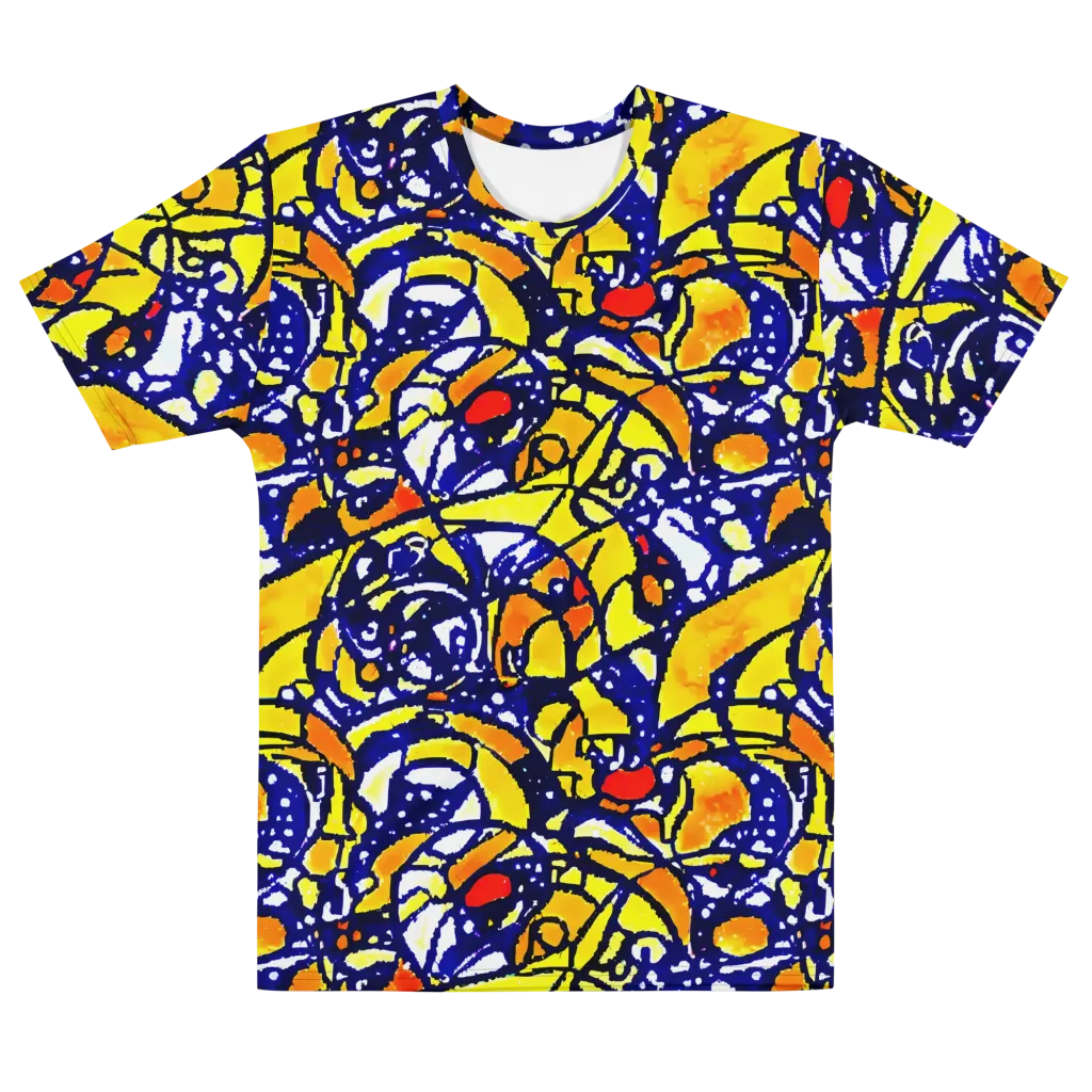 Electric Sunburst on Men's Cotton Crew Neck T-Shirt — Front