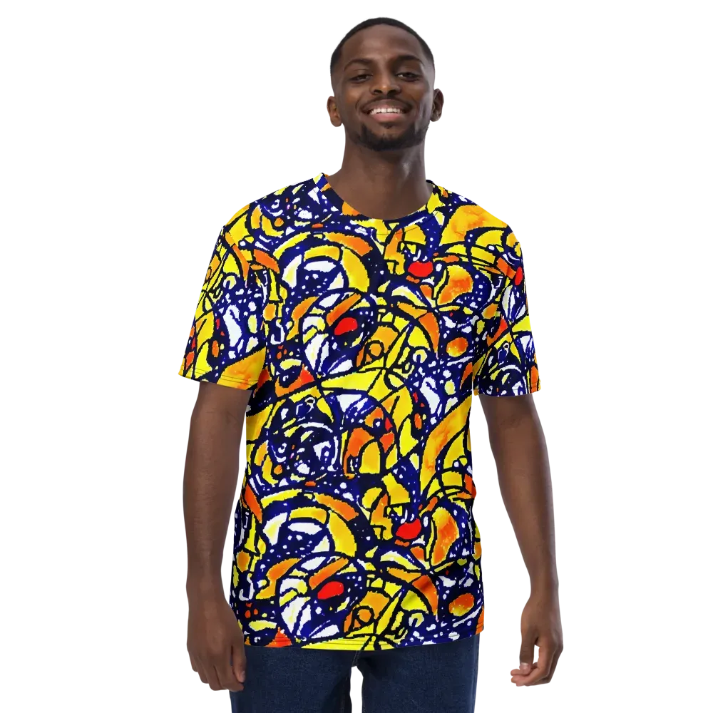 Electric Sunburst on Men's Crew Neck T-Shirt — Front