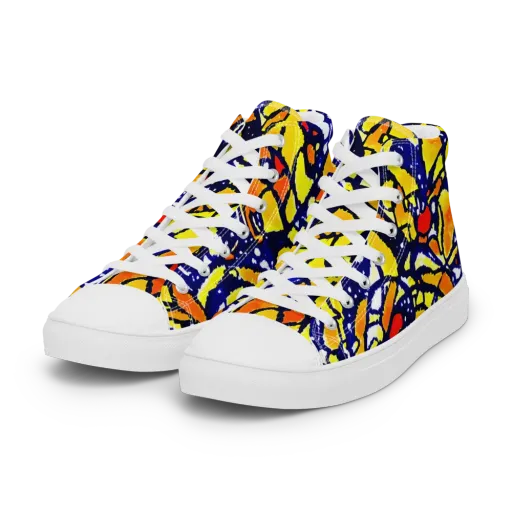 Electric Sunburst on a Women's High Top Canvas Shoes