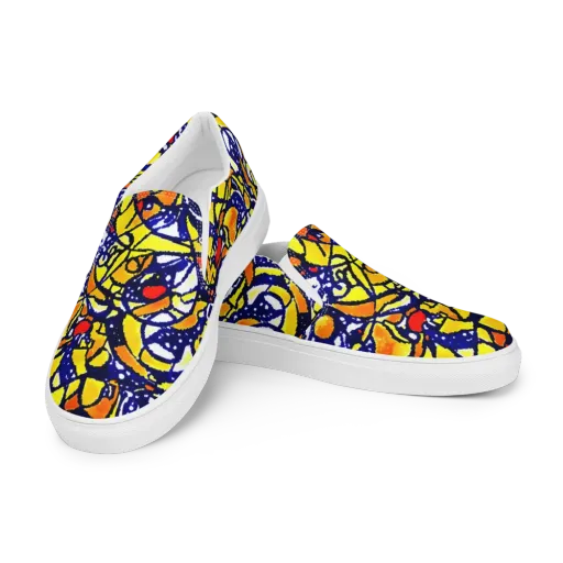 Electric Sunburst on a Men's Slip-On Canvas Shoes