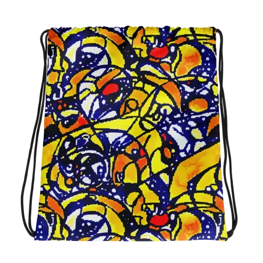 Electric Sunburst on a Drawstring Bag