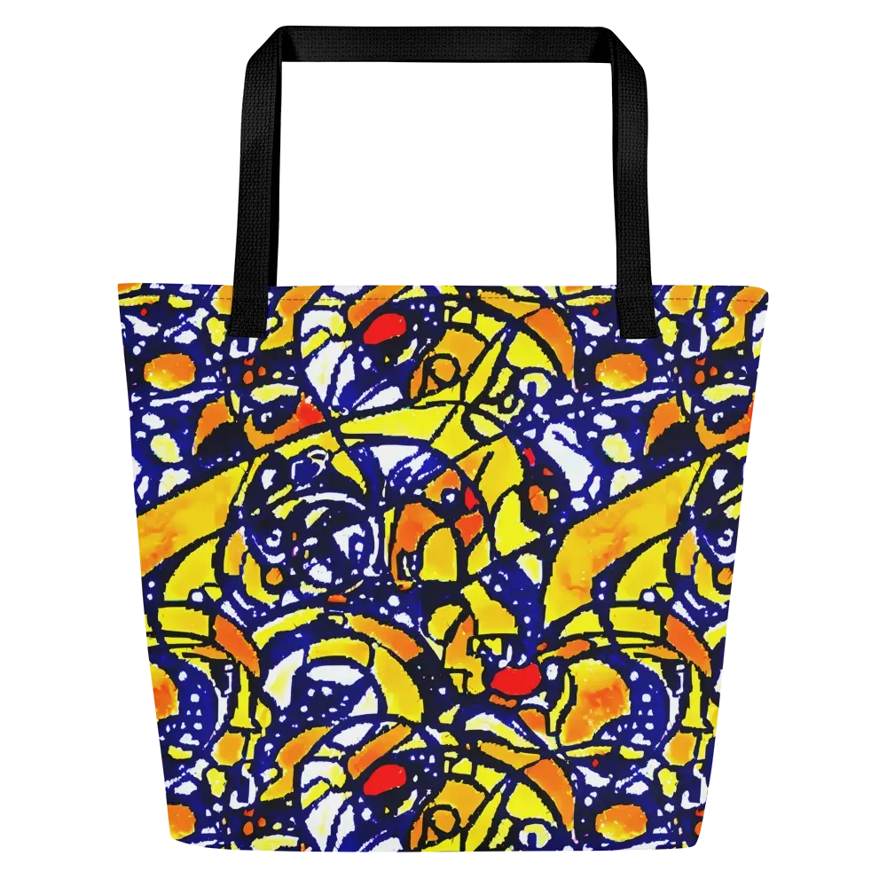 Electric Sunburst on Large Tote Bag W/ Pocket — Front