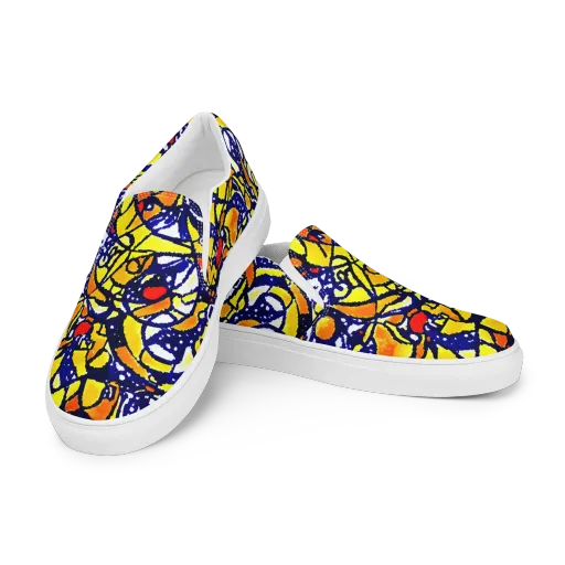 Electric Sunburst on a Women's Slip-On Canvas Shoes