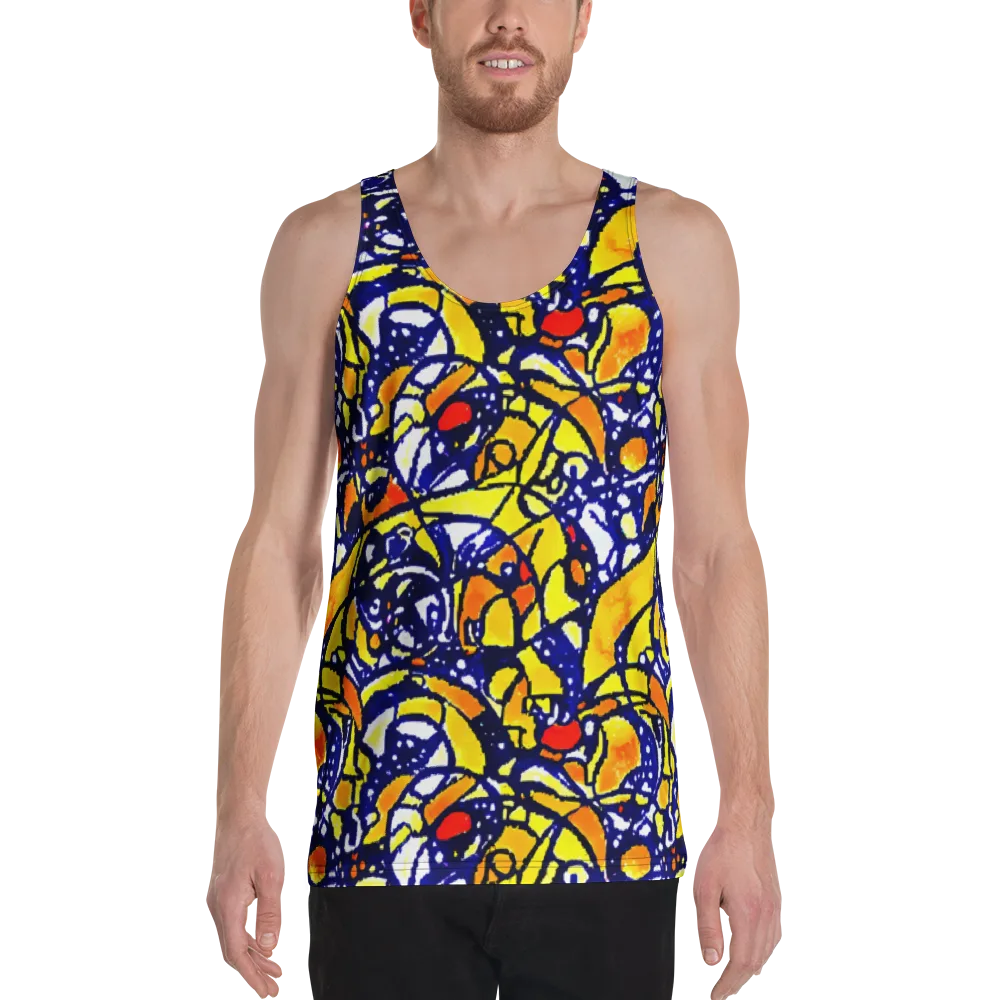 Electric Sunburst on Men's Tank Top — Front