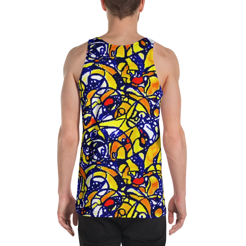 Electric Sunburst on Men's Tank Top — Back