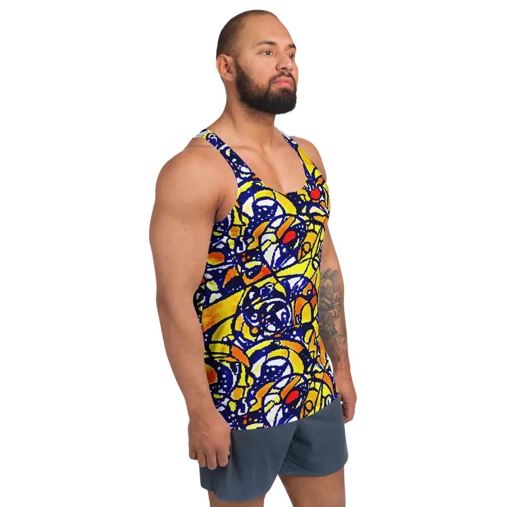 Electric Sunburst on Men's Tank Top — Right Front